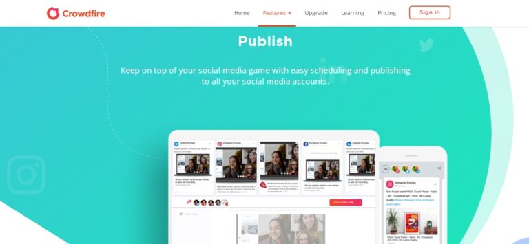 publish or schedule content for managing social media accounts for businesses